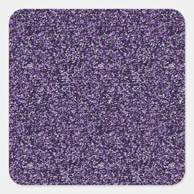 Purple Sparkle Square Sticker (Front)