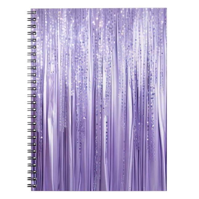 Purple Sparkle Stripes Notebook (Front)