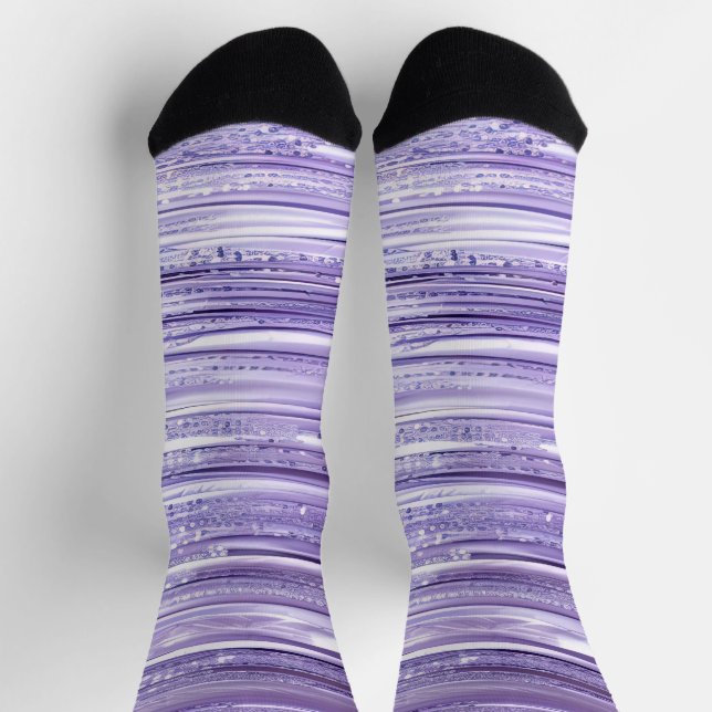 Purple Sparkle Stripes Socks (Top)