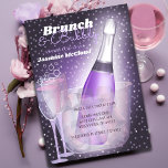 Purple Sparkles Brunch and Bubbly Bridal Shower Invitation<br><div class="desc">This invitation is very cute with champagne in a bucket of ice and sparkles all around.</div>