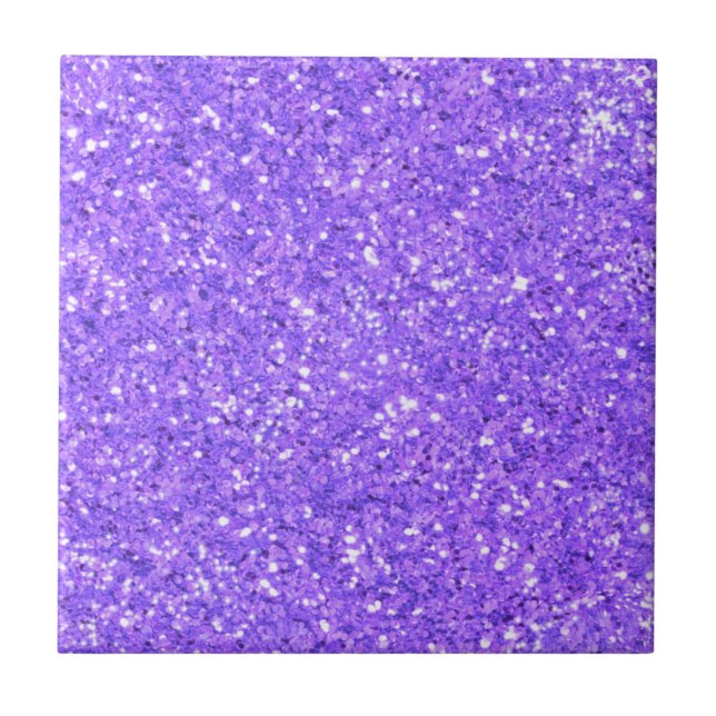Purple sparkling glitter pattern    ceramic tile (Front)