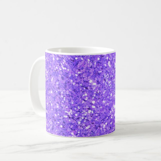 Purple sparkling glitter pattern   coffee mug (Front Left)
