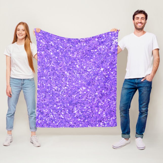 Purple sparkling glitter pattern            fleece blanket (In Situ)