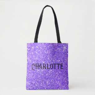 Purple sparkling glitter pattern    tote bag