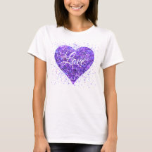 Purple sparkling heart, love glitter valentine