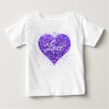 Purple sparkling sequins, love graffiti valentine
