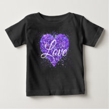 Purple sparkling sequins, love graffiti valentine