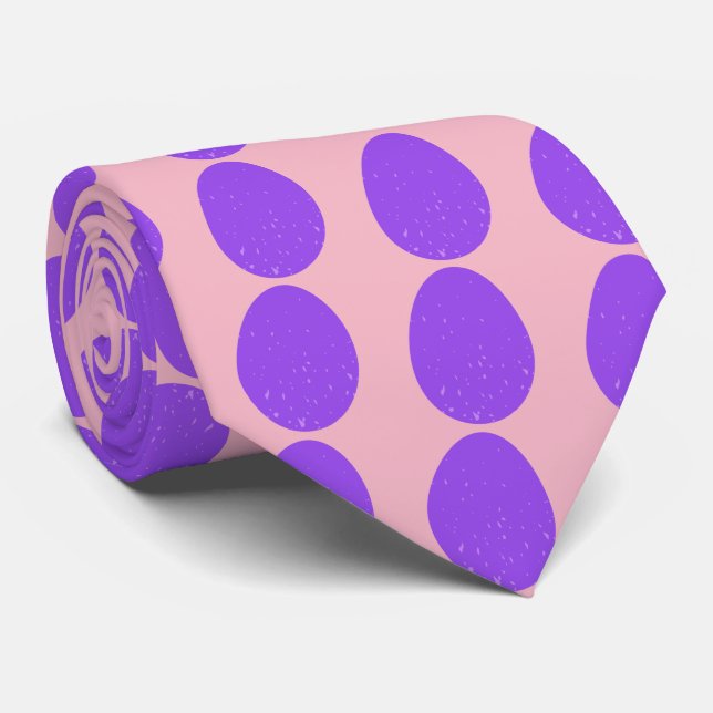 Purple Speckled Easter Eggs Tie (Rolled)