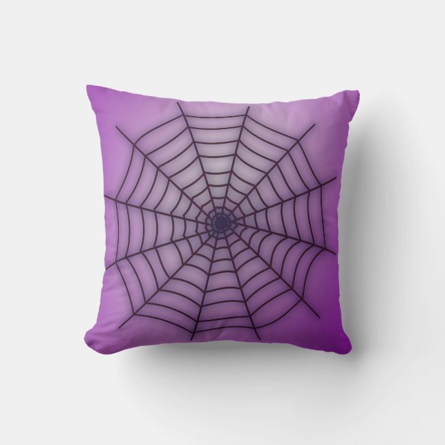 Purple Spider Web Square Throw Pillow (Front)