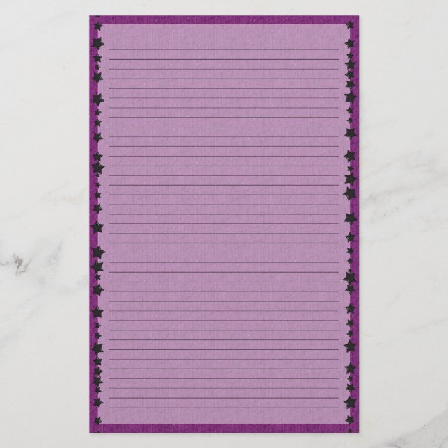 Purple Spiderweb Lined Stationery (Front)