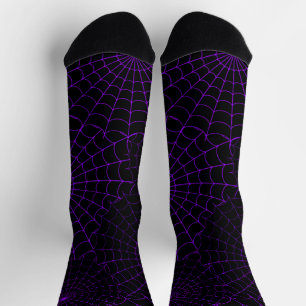Purple Spiderwebs Halloween Socks
