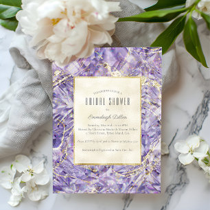 Purple Spinel Amethyst Gemstone Cut Bridal Shower Invitation
