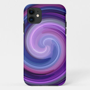 Purple Spiral Abstract Art iPhone 11 Case