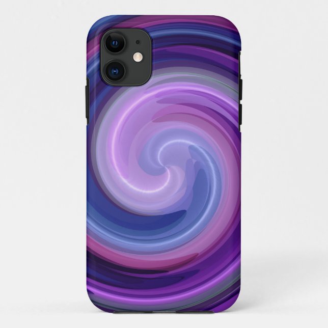 Purple Spiral Abstract Art Case-Mate iPhone Case (Back)