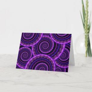 Purple Spiral Fractal Art Pattern Card