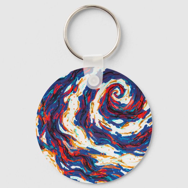 Purple Spiral Galaxy Key Ring (Front)