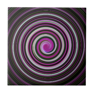 Purple Spiral Pattern Ceramic Tile