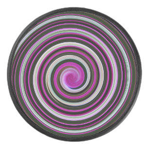 Purple spiral pattern hockey puck
