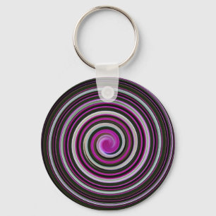 Purple spiral pattern key ring