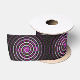 Purple spiral pattern satin ribbon