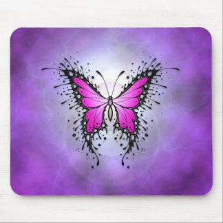 Purple Splatter Butterfly Mouse Pad