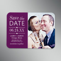 Purple Split Panel Photo Save the Date