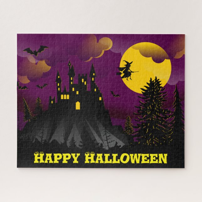 Purple Spooky Halloween Jigsaw Puzzle (Horizontal)