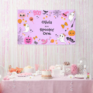 Purple Spooky One Cute Halloween 1st Birthday Banner