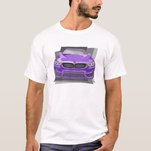 Purple Sports Car Illustration T-Shirt