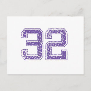 Purple Sports Jerzee Number 32.png Postcard