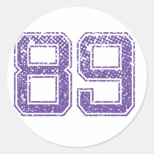Purple Sports Jerzee Number 89.png Classic Round Sticker