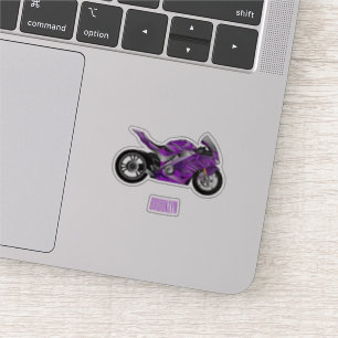 Purple sports motorcycle cartoon 
