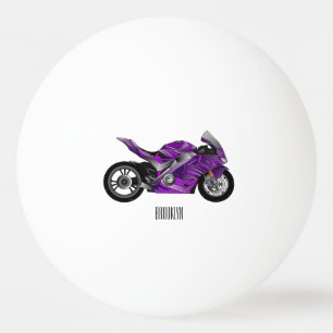 Purple sports motorcycle cartoon ping pong ball