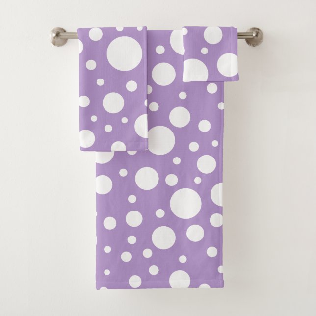 Purple Spots Bath Towel Set (Insitu)