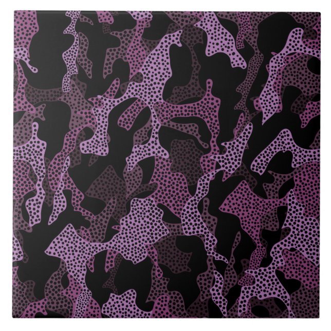 Purple Spotted Ceramic Tile (Front)