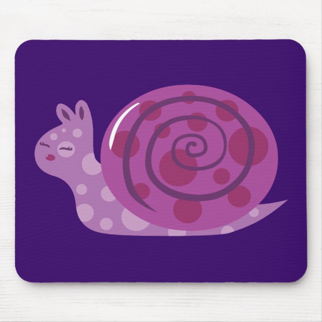 Purple Spotted Snail Mouse Pad (Front)
