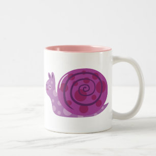 Purple Spotted Snail Two-Tone Coffee Mug