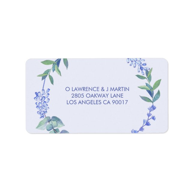 Purple Spring Floral Wreath Label (Front)