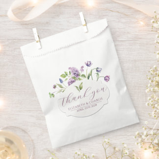 Purple Spring Flowers Tulips Wedding Favour Bags