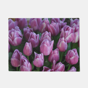 Purple spring tulips doormat