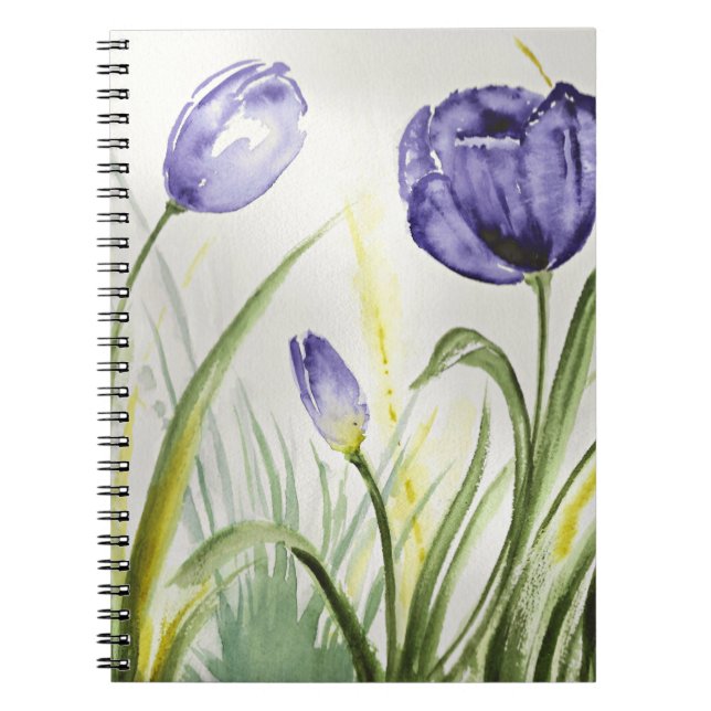 Purple Spring Tulips Notebook (Front)