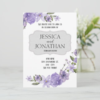 Purple Spring Wedding Invitation