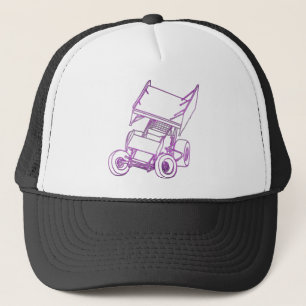 Purple sprint skewed trucker hat