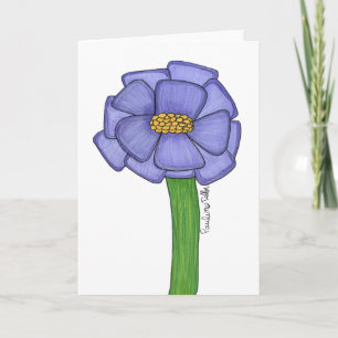 Purple Square Flower- Blank Card
