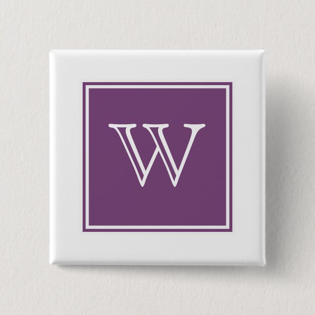 Purple Square Monogram Button (Front)