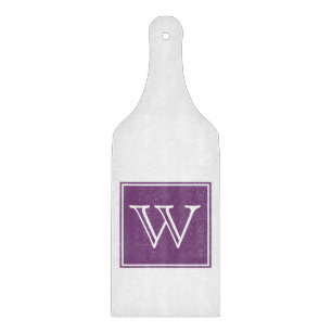 Purple Square Monogram Cutting Board