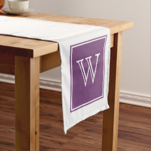 Purple Square Monogram Table Runner