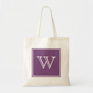 Purple Square Monogram Tote Bag