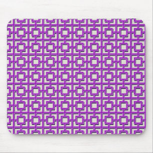 Purple Square Pattern Mouse Pad