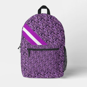 Purple square printed backpack